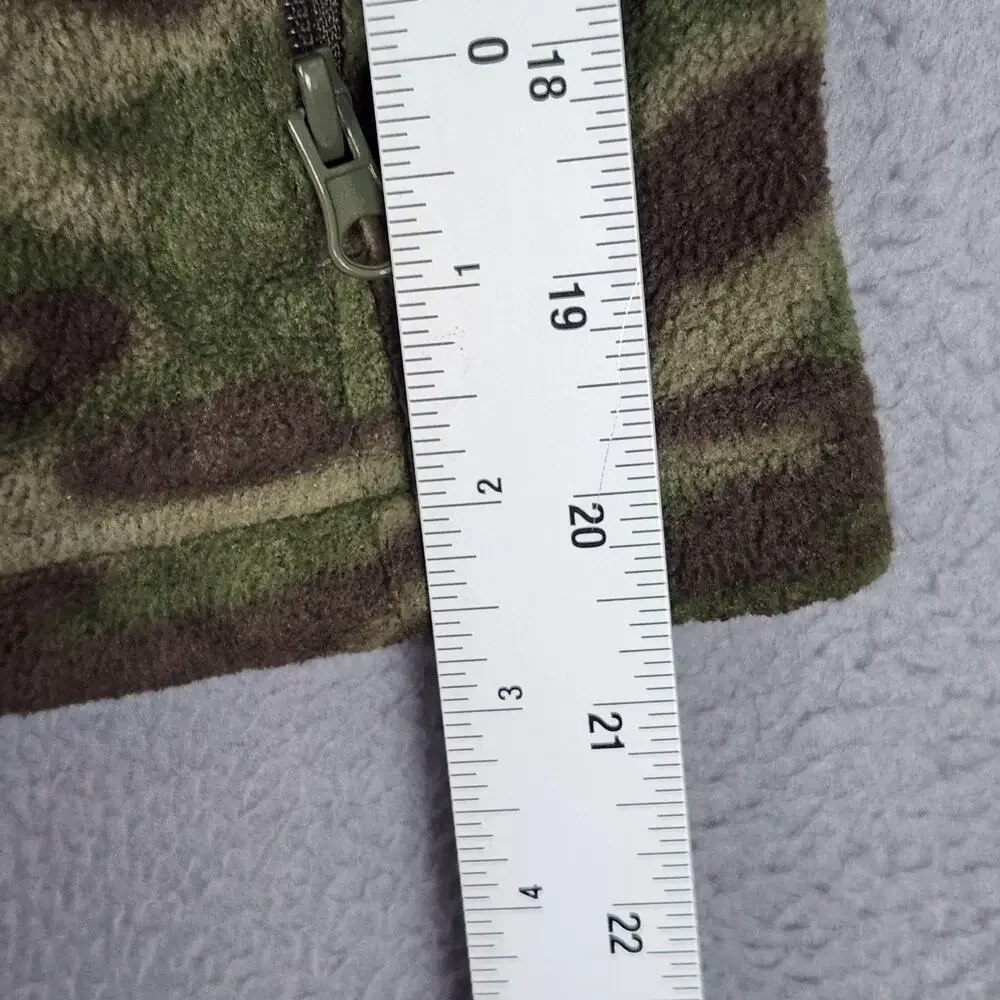 Columbia Jacket Youth 10/12 Green Camo Fleece Full Zip Outdoors Hunting Warm